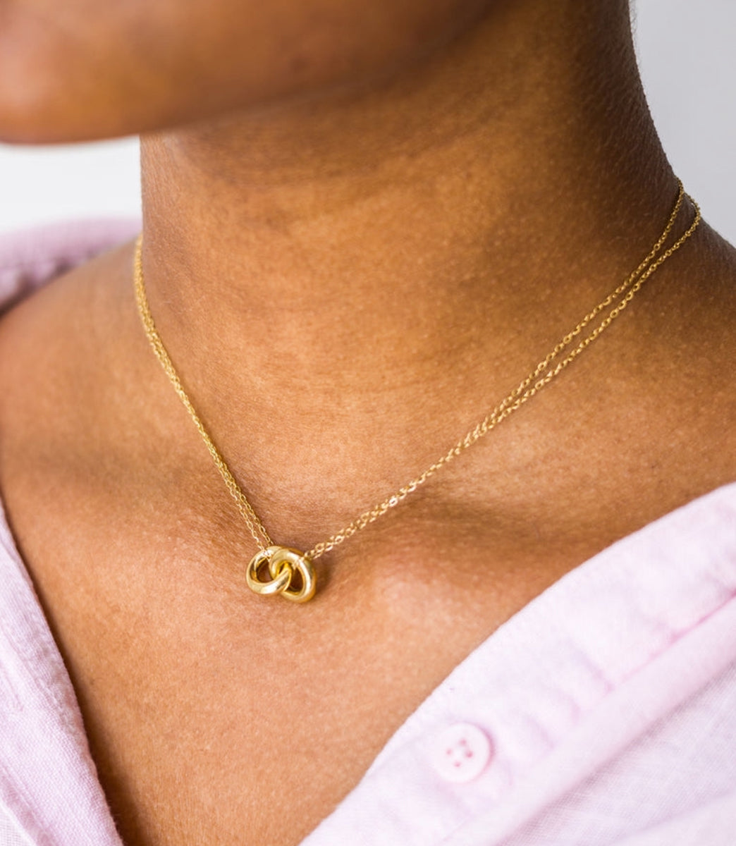 ZAG Bijoux Kette Zweireihig Ringelemente Edelstahl Vergoldet Model