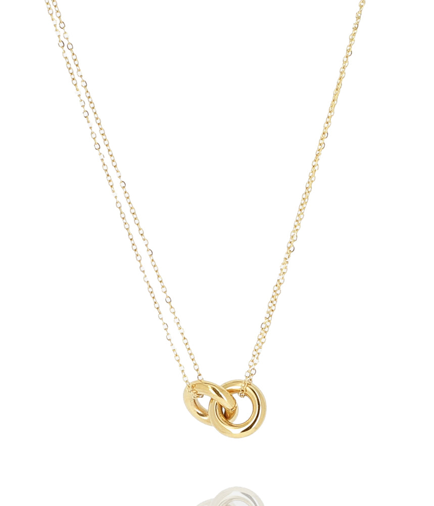 ZAG Bijoux Kette Zweireihig Ringelemente Edelstahl Vergoldet
