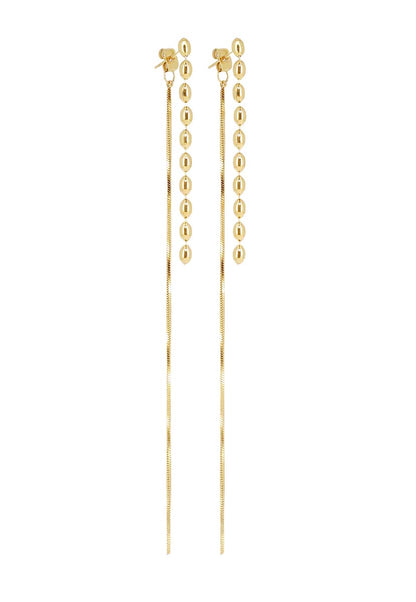 ZAG Bioux lange Kettenohrringe Edelstahl Gold Plattiert