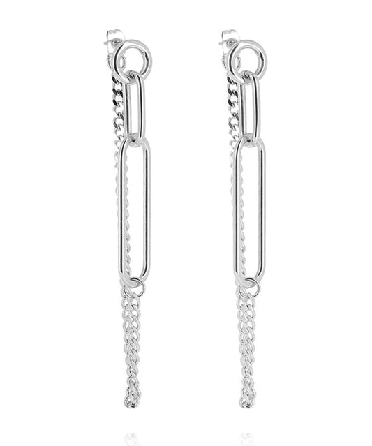 Zag Bijoux Kettenohrringe Solis Lang Edelstahl Silber Plattiert