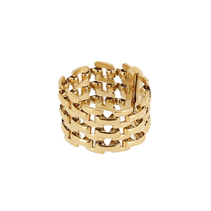 ZAG Bijoux Kettenring Bayard Bewegliche Glieder Edelstahl Gold Plattiert