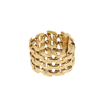 ZAG Bijoux Kettenring Bayard Bewegliche Glieder Edelstahl Gold Plattiert