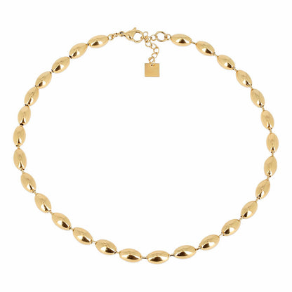 ZAG Bijoux Kurze Erbskette Nyra Ovale Glieder Edelstahl Vergoldet Wickel-Armband