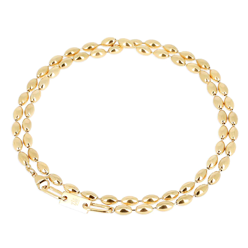 ZAG Bijoux Lange Erbskette Nyra Ovale Glieder Edelstahl Gold Plattiert