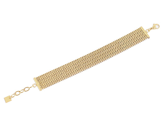 ZAG Bijoux Armband Mesh Edelstahl Vergoldet Breit Flach