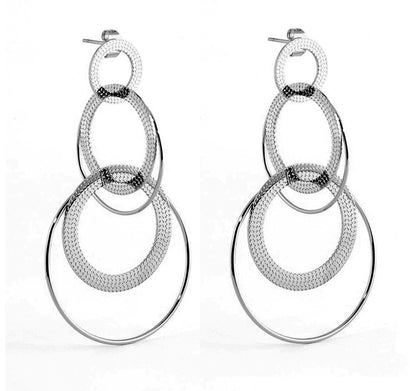 ZAG Bijoux Ohrringe Circles Ringe Beweglich 7 cm Lang Edelstahl Silber