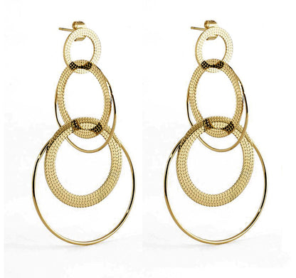 ZAG Bijoux Ohrringe Circles Beweglich 7 cm Lang Gold Plattiert