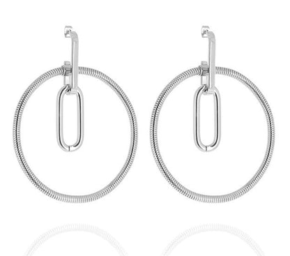 ZAG Bijoux Statement-Ohrringe Echo XL-Gross Rund Edelstahl Silber Plattiert