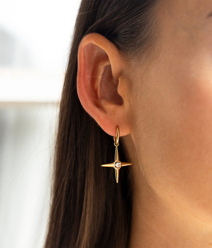 ZAG Bijoux Ohrringe Isidore Kreuz-Anhänger Edelstahl Vergoldet Model