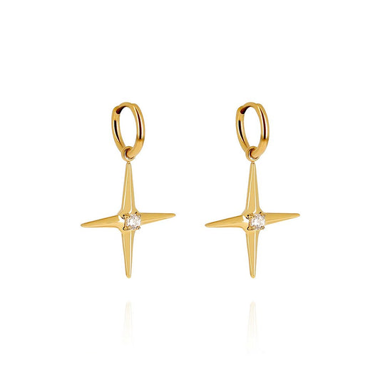ZAG Bijoux Ohrringe Isidore Kreuz-Anhänger Edelstahl Vergoldet
