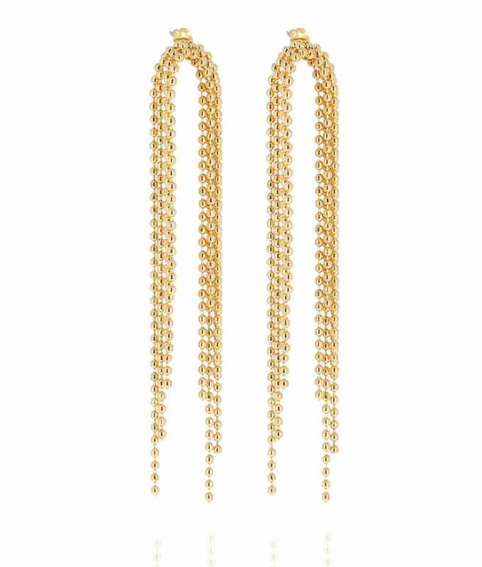 ZAG Bijoux Ohrringe Judy Lang Kugelkette Mehrreihig Gold Plattiert Edelstahl Statement