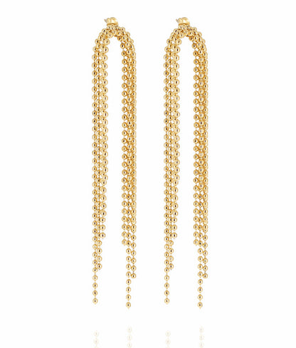 ZAG Bijoux Ohrringe Judy Lang Kugelkette Mehrreihig Gold Plattiert Edelstahl Statement