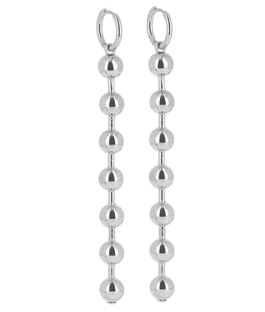 Zag Bijoux Kugelohrringe 11 cm Lang Statement Edelstahl Silber