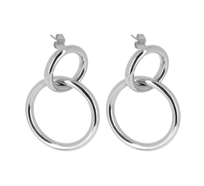 Zag Bijoux Leichte Ohrringe Ring-Design 48 mm Lang Edelstahl Silber