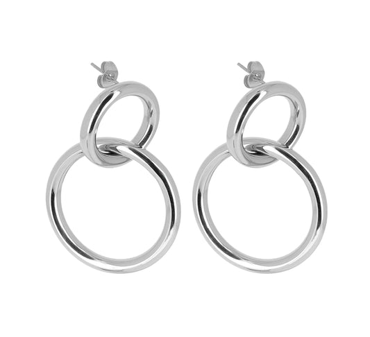 Zag Bijoux Leichte Ohrringe Ring-Design 48 mm Lang Edelstahl Silber