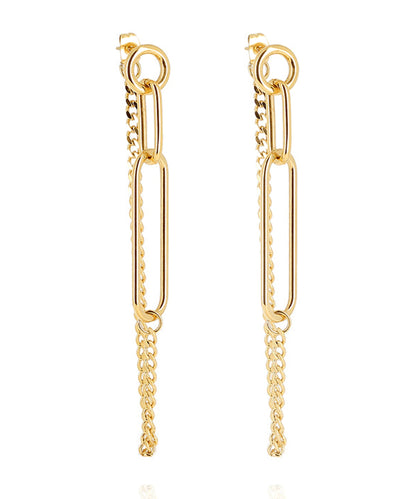 Zag Bijoux Ohrringe Solis Kettendesign Lang Edelstahl Vergoldet