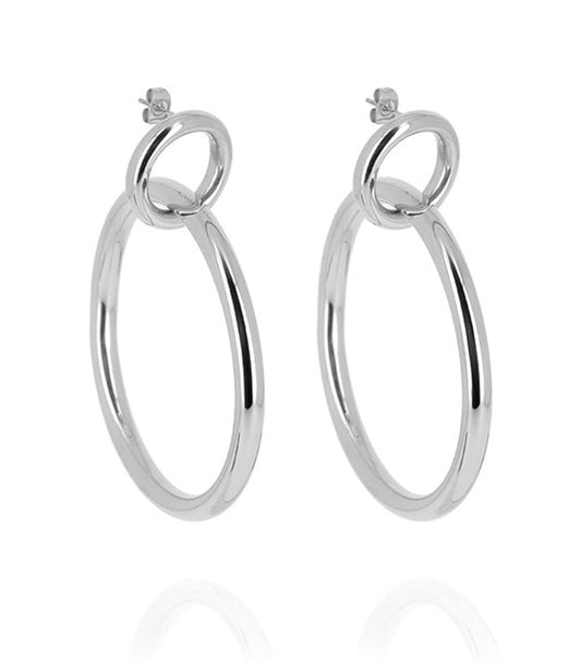 ZAG Bijoux Statement Ohrringe Doppelringe Edelstahl Silber