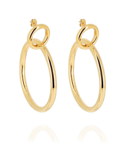 ZAG Bijoux Statement Ohrringe Doppelringe Edelstahl Gold Plattiert