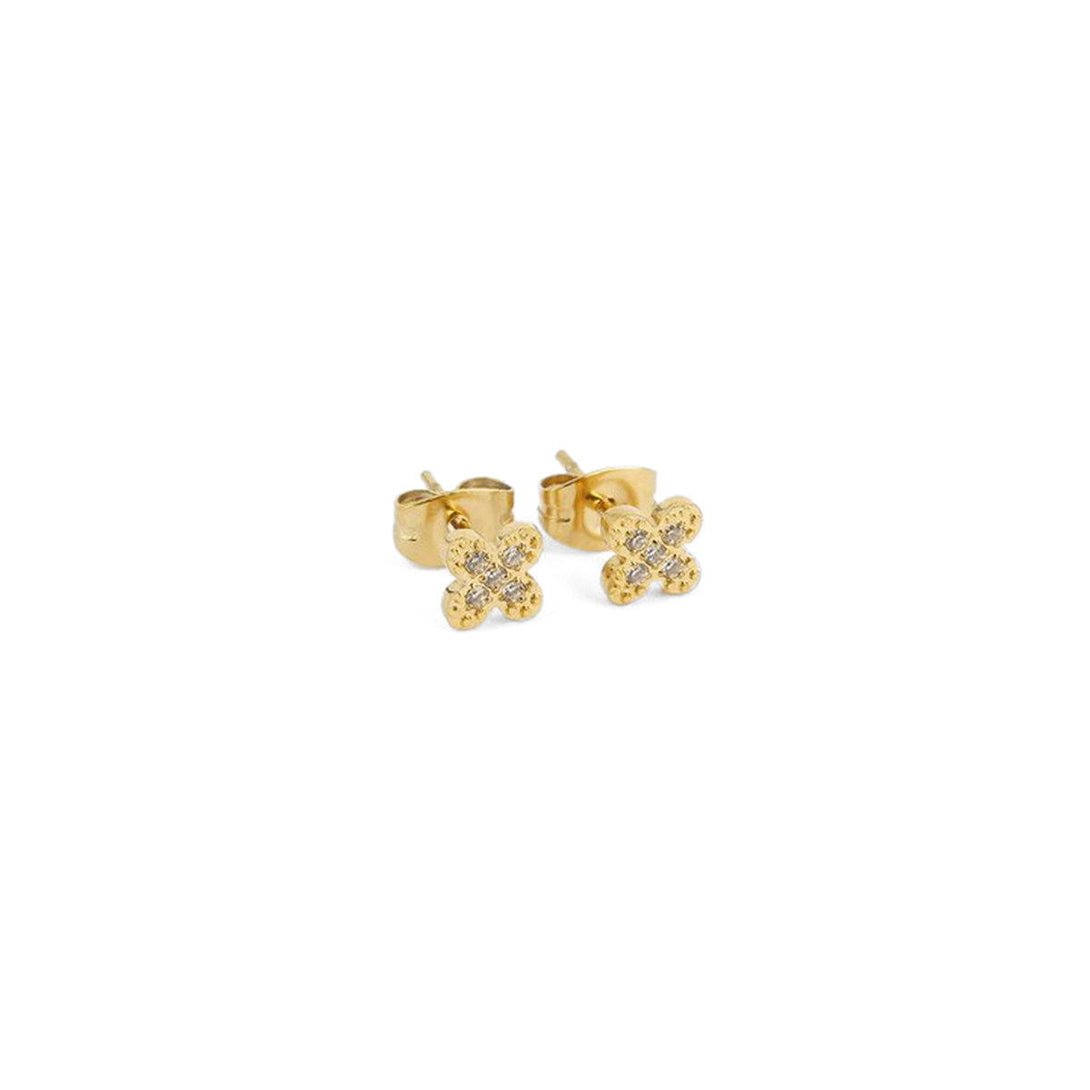 ZAG Bijoux Ohrstecker Kleeblatt Pavé Zirkonia Gold Plattiert Edelstahl