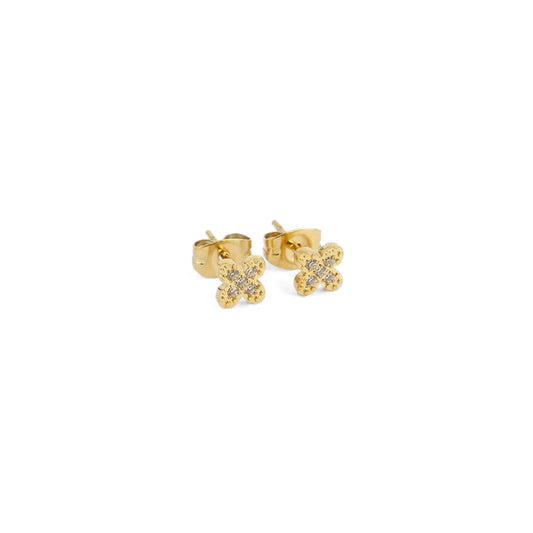 ZAG Bijoux Ohrstecker Kleeblatt Pavé Zirkonia Gold Plattiert Edelstahl