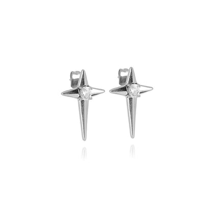 ZAG Bijoux Ohrstecker Kreuz Zirkonia Edelstahl 20 mm Lang