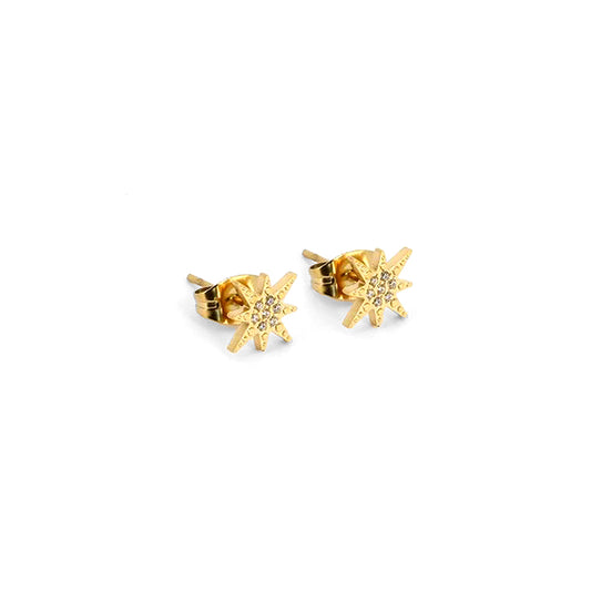 ZAG Bijoux Ohrstecker Stern Pavé Zirkonia Gold Plattiert Edelstahl