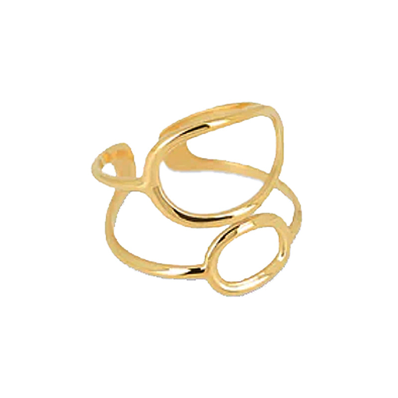ZAG Bijoux Ring Apolo Filigran Geschwungen Größenverstellbar Gold Plattiert Edelstahl
