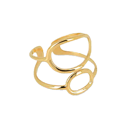 ZAG Bijoux Ring Apolo Filigran Geschwungen Größenverstellbar Gold Plattiert Edelstahl