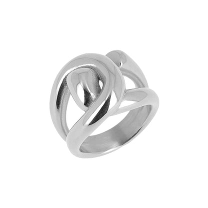 Zag Bijoux Breiter Ring Knoten-Design Edelstahl Silber