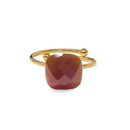 ZAG Bijoux Steinring Carneol Gold Plattiert Größenverstellbar