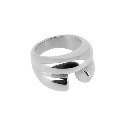 ZAG Bijoux Trendring Breit Edelstahl Silber Stacking-Look
