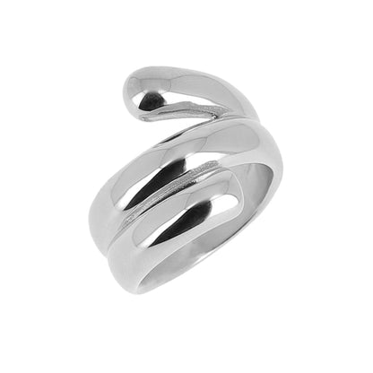 ZAG Bijoux Ring Nagini Edelstahl Silber Stacking-Look