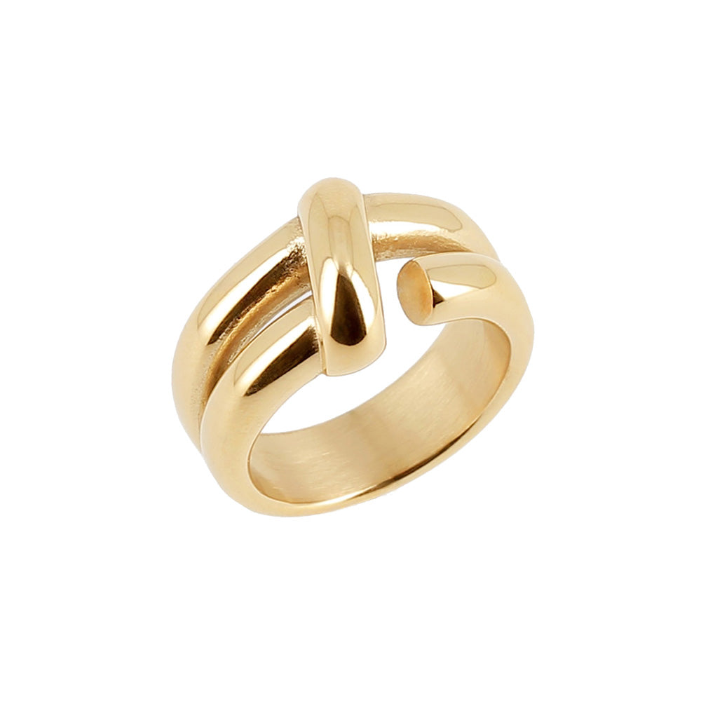 ZAG Bijoux Stacking-Ring Edelstahl Gold Plattiert