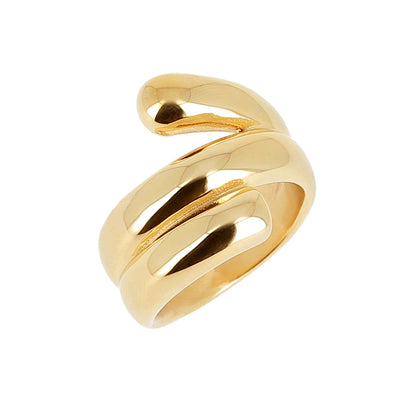 ZAG Bijoux Ring Nagini Edelstahl Vergoldet Stacking-Look