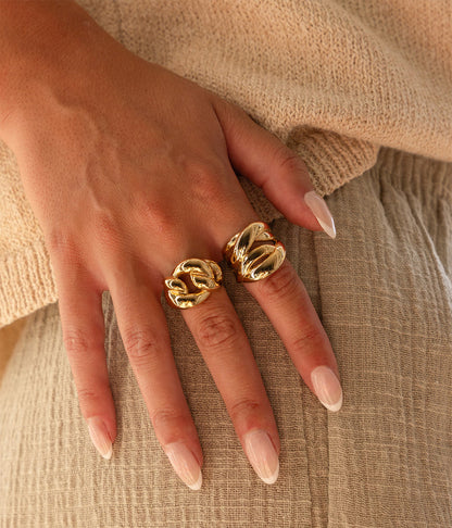 ZAG Bijoux Ring Knoten-Design Edelstahl Vergoldet Stacking-Look