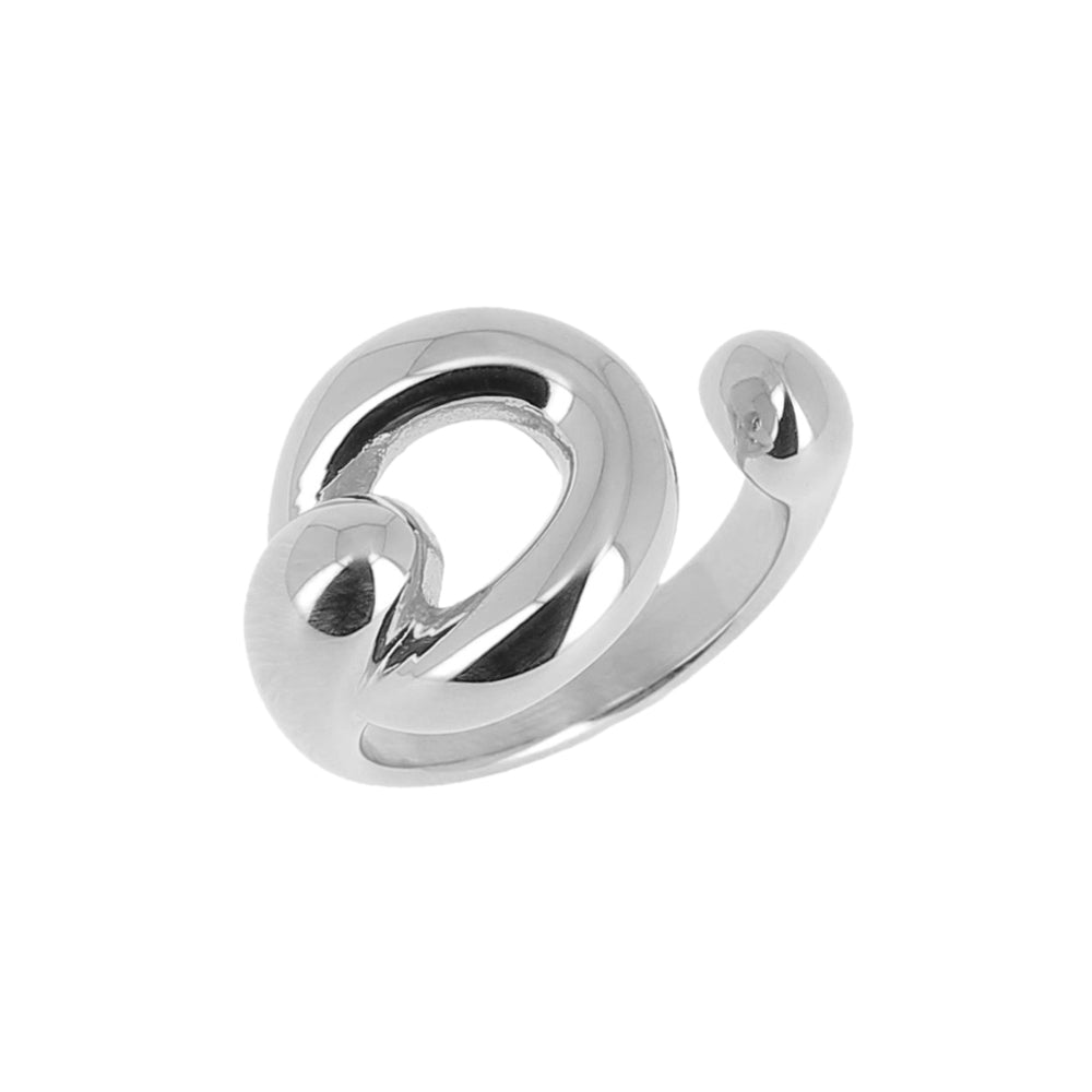ZAG Bijoux Trendring Edelstahl Silber Stacking-Look Offene Schiene