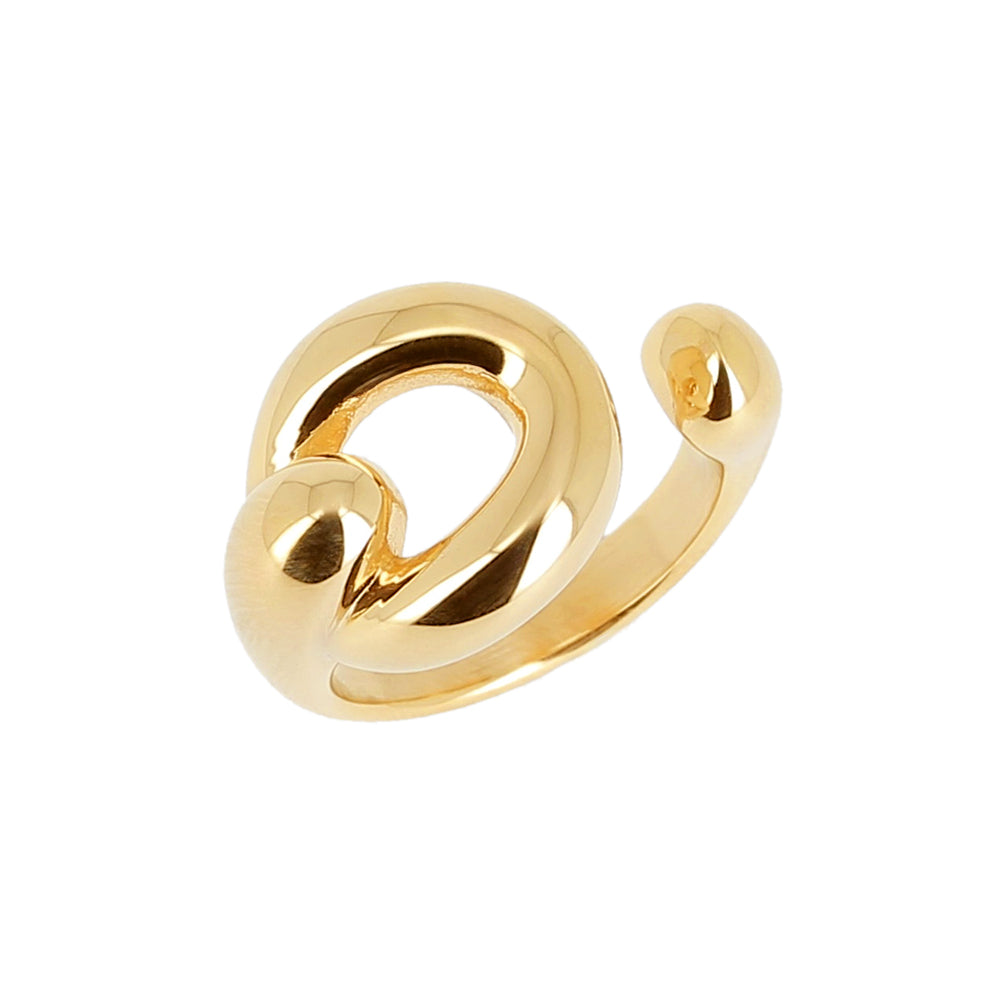 ZAG Bijoux Trendring Edelstahl Gold Plattiert Stacking-Look Offene Schiene