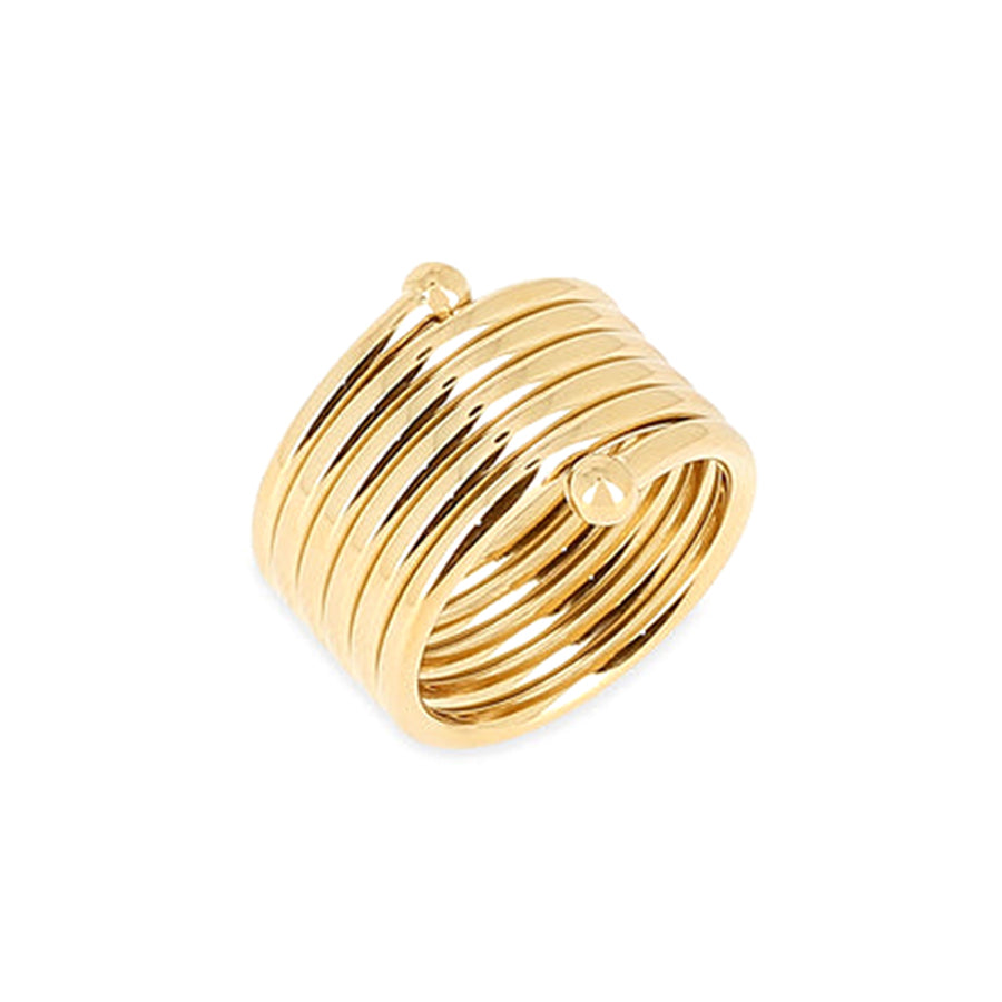 ZAG Bijoux Breiter Ring Mehrreihig Ania Edelstahl Gold Plattiert