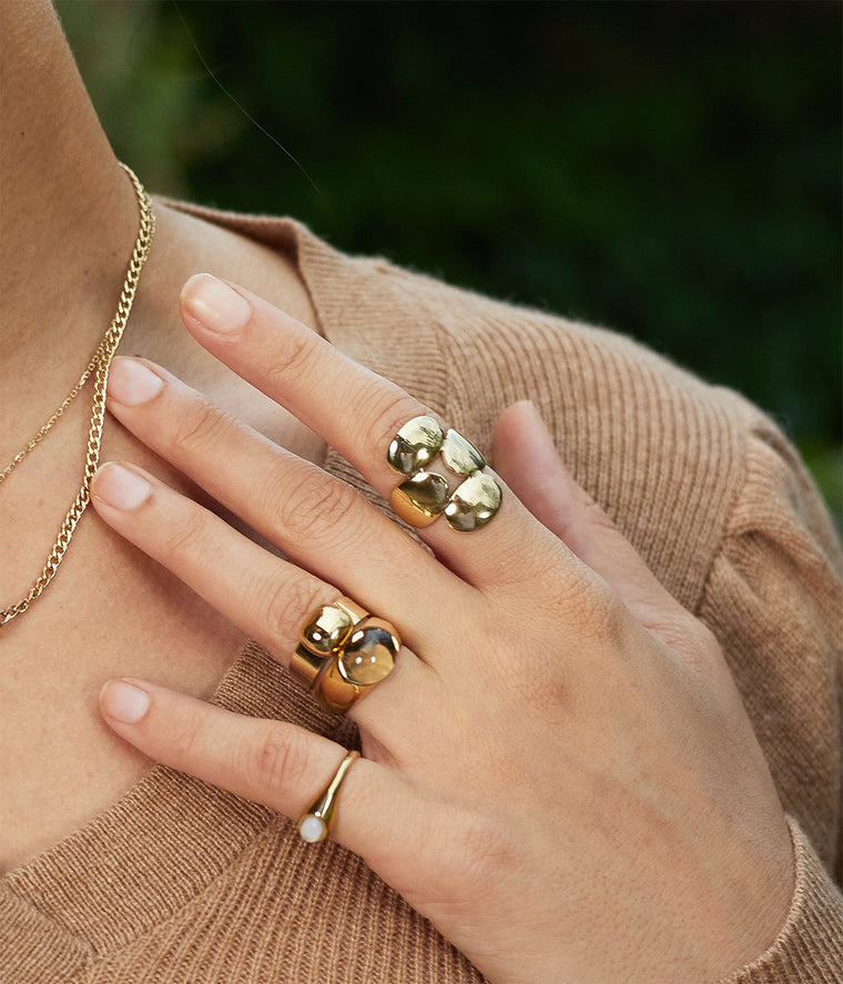 ZAG Bijoux Ring Moebi Edelstahl Vergoldet Größenverstellbar