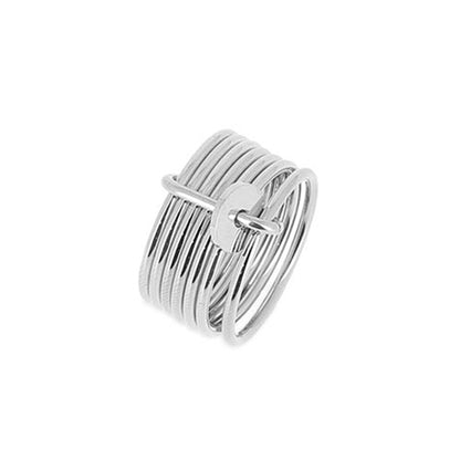 ZAG Bijoux Ring Theon 7-Reihig Breit Edelstahl Silber Plattiert