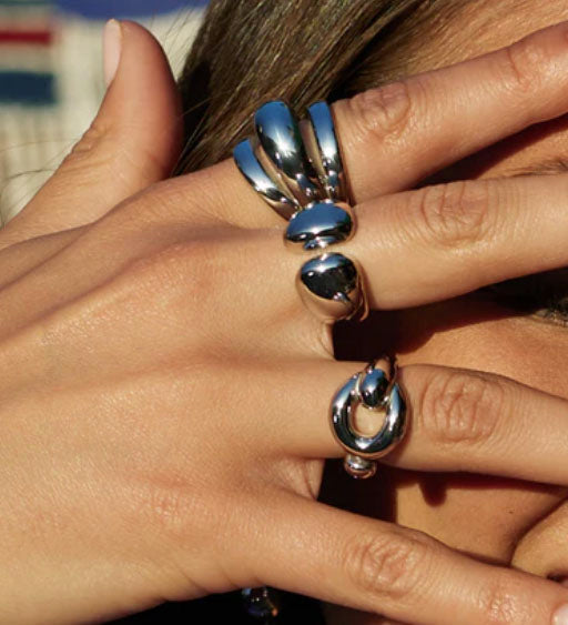 ZAG Bijoux Trendringe Edelstahl Silber Stacking-Look