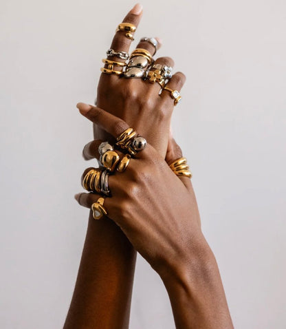 ZAG Bijoux Stacking Ringe Edelstahl Gold Plattiert Silberfarben Trendringe