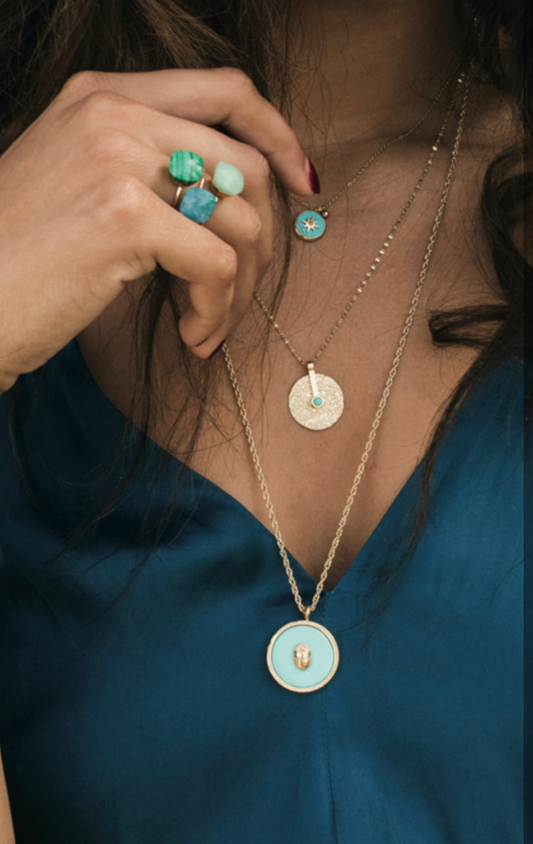 ZAG Bijoux Steinringe Gold Plattiert Größenverstellbar Stacking-Look