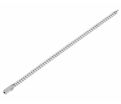 ZAG Bijoux Tennisarmband Favorite Edelstahl Silber Zweireihig Runde Facettierte Zirkoniasteine Steckverschluss