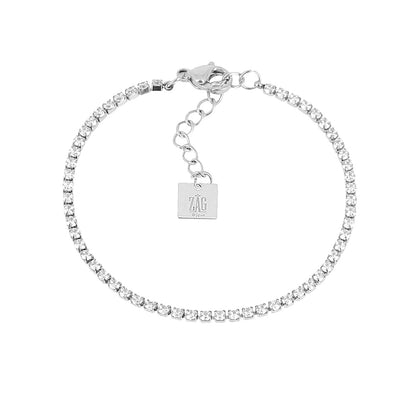 ZAG Bijoux Tennisarmband Talya Edelstahl Silber Filigran Runde Facettierte Zirkoniasteine Karabinerverschluss