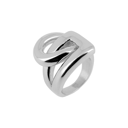 ZAG Bijoux Breiter Ring Knoten-Design Edelstahl Silber