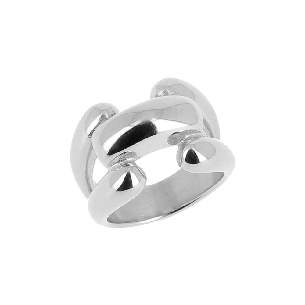 ZAG Bijoux Breiter Trendring Edelstahl Silber