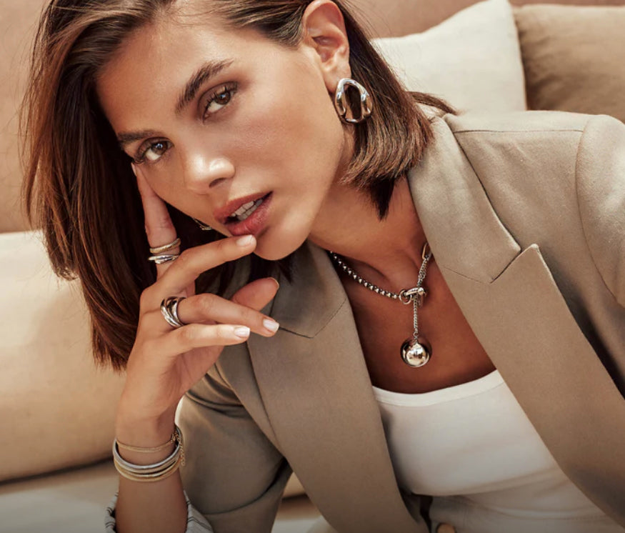 ZAG Bijoux Trendringe Edelstahl Silber Stacking-Look Model