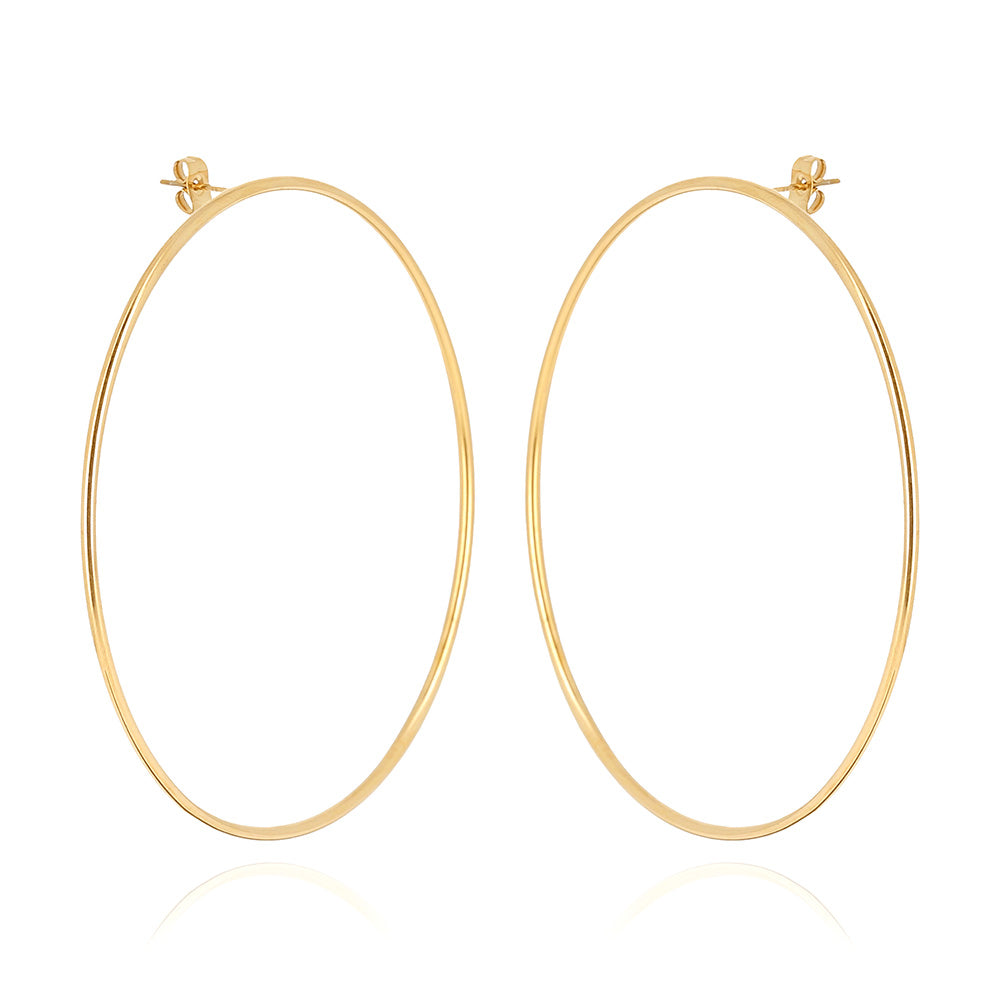 ZAG Bijoux XL-Creolen Rund 80 mm Edelstahl Vergoldet