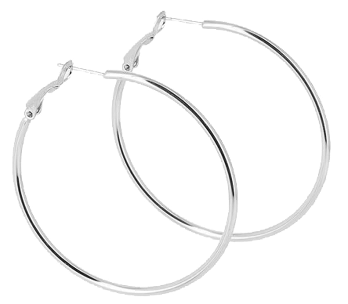 ZAG Bijoux XL Große Creolen Rund Dünn 8 cm Edelstahl Silber